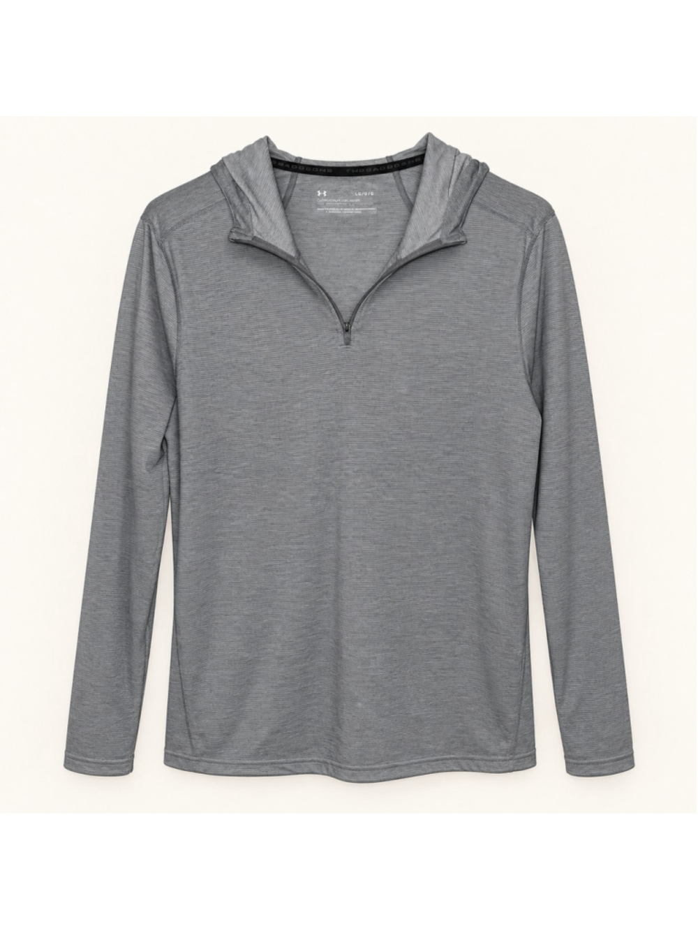 Under Armour HeatGear Men’s Large Gray Hooded 1/4 Zip Pullover